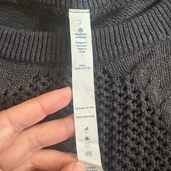 Lululemon Be Present Pullover Cropped Knit Sweater size 2 - Picture 9 of 9